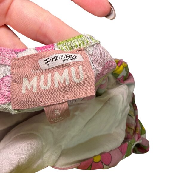 Show Me Your Mumu Cathy Floral Linen Maxi Dress Tie Back Small - Picture 2 of 6